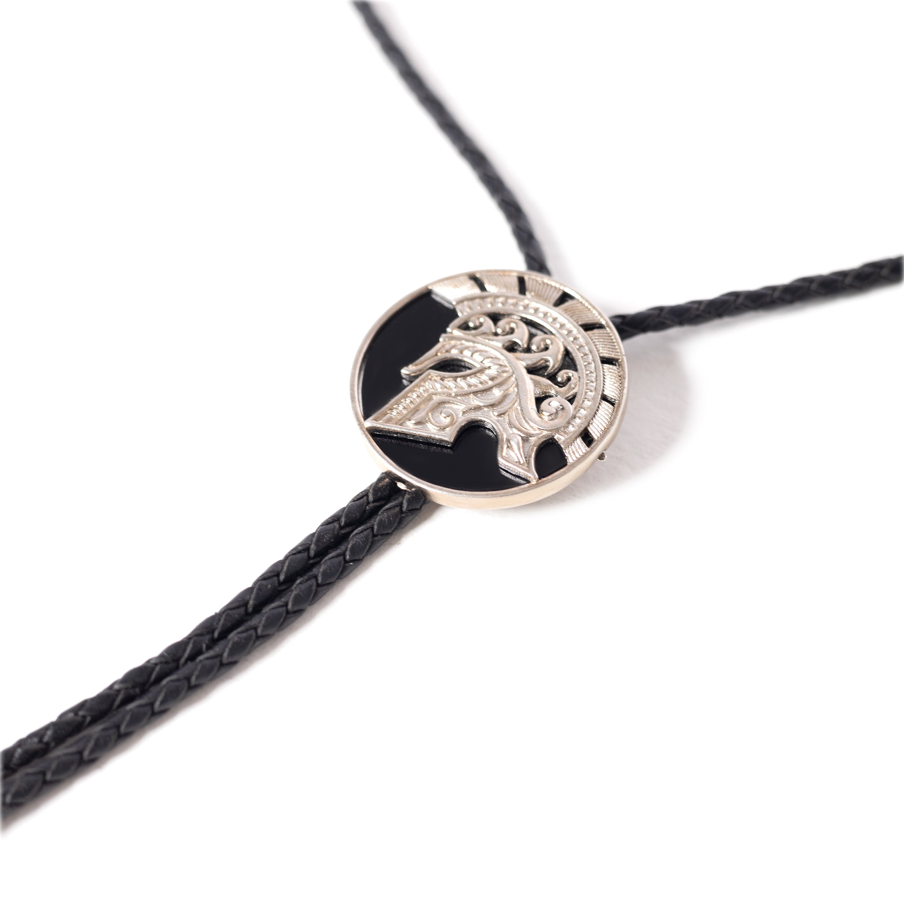 Heritage Chic- Emblem Embellished 92.5 sterling Silver Bolo Tie.