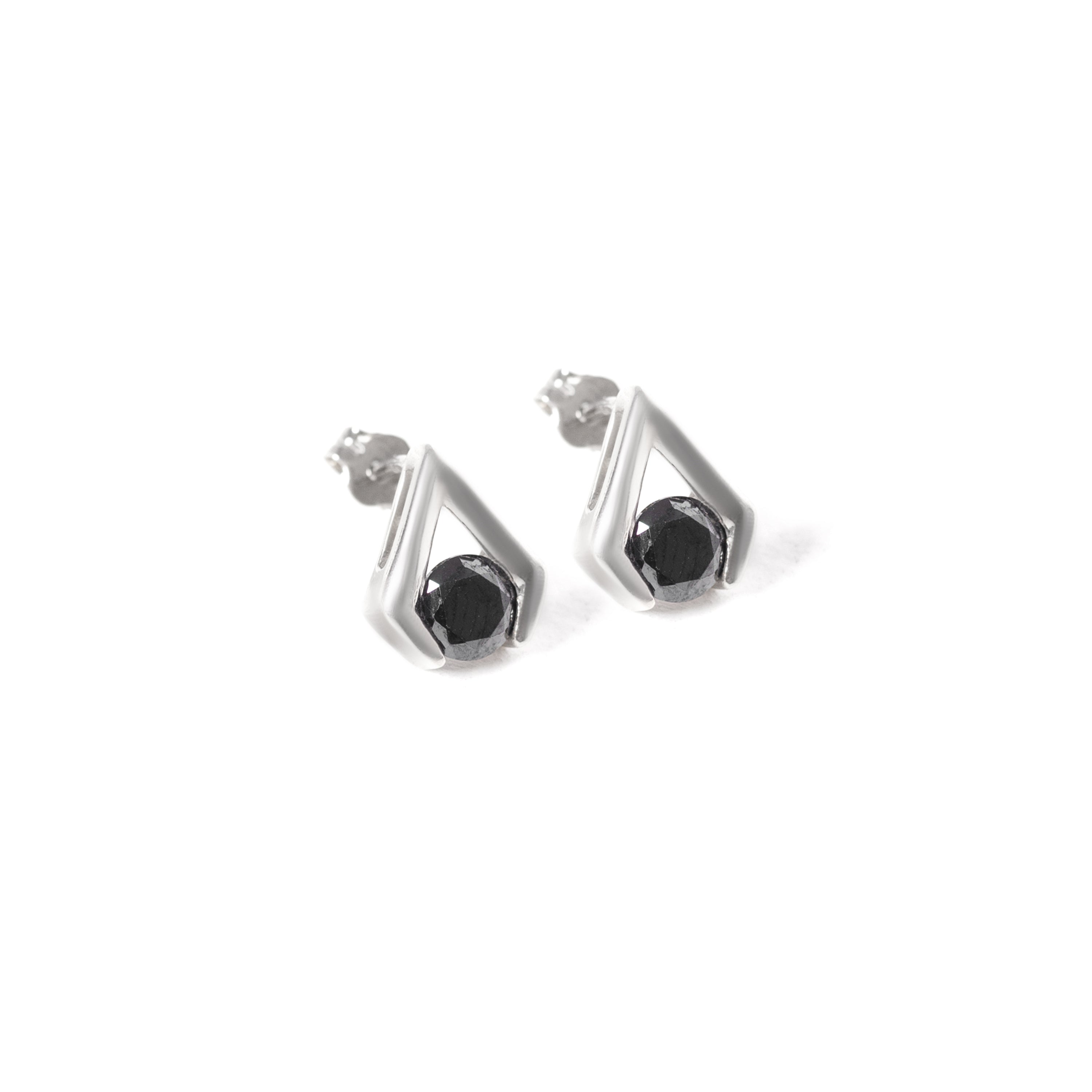 Cool and Classic 92.5 sterling silver stud earrings with colour zirconium