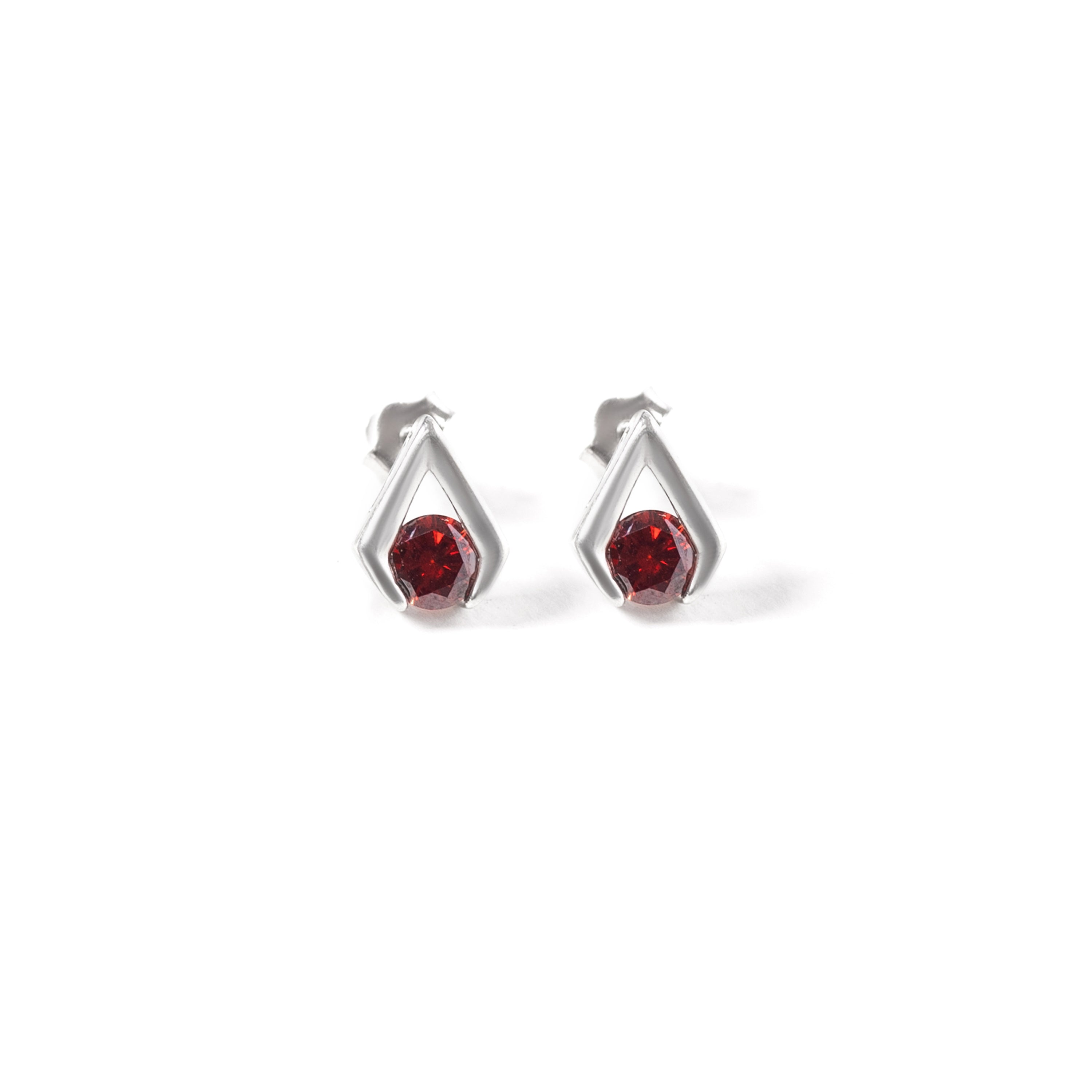 Cool and Classic 92.5 sterling silver stud earrings with colour zirconium