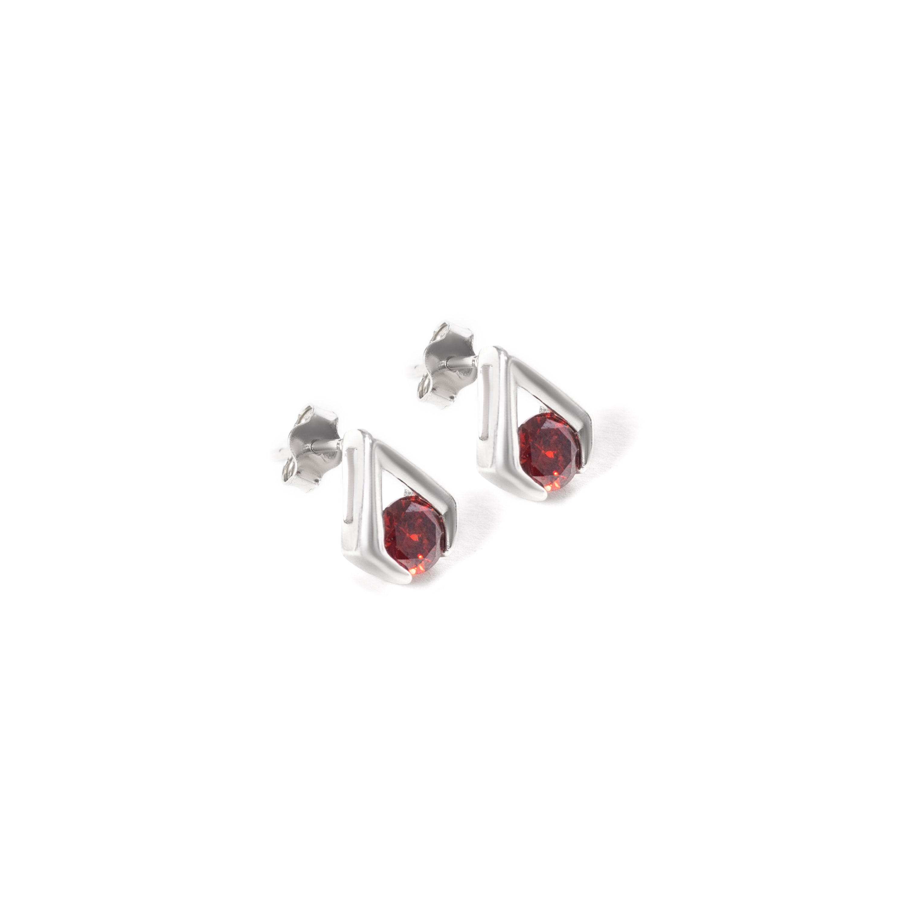 Cool and Classic 92.5 sterling silver stud earrings with colour zirconium