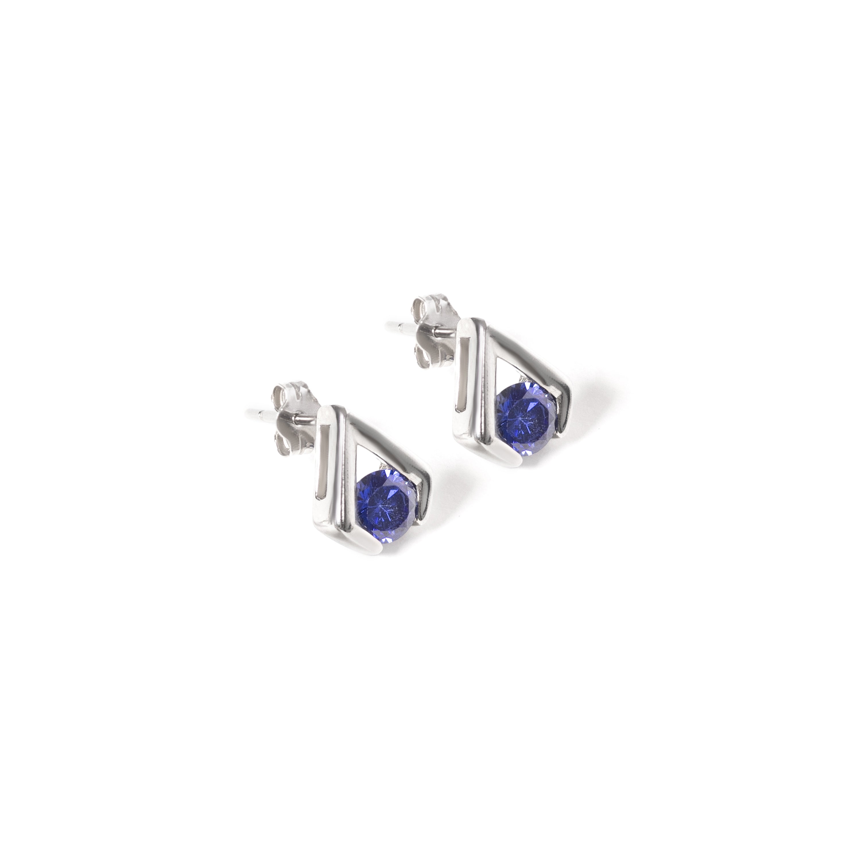 Cool and Classic 92.5 sterling silver stud earrings with colour zirconium