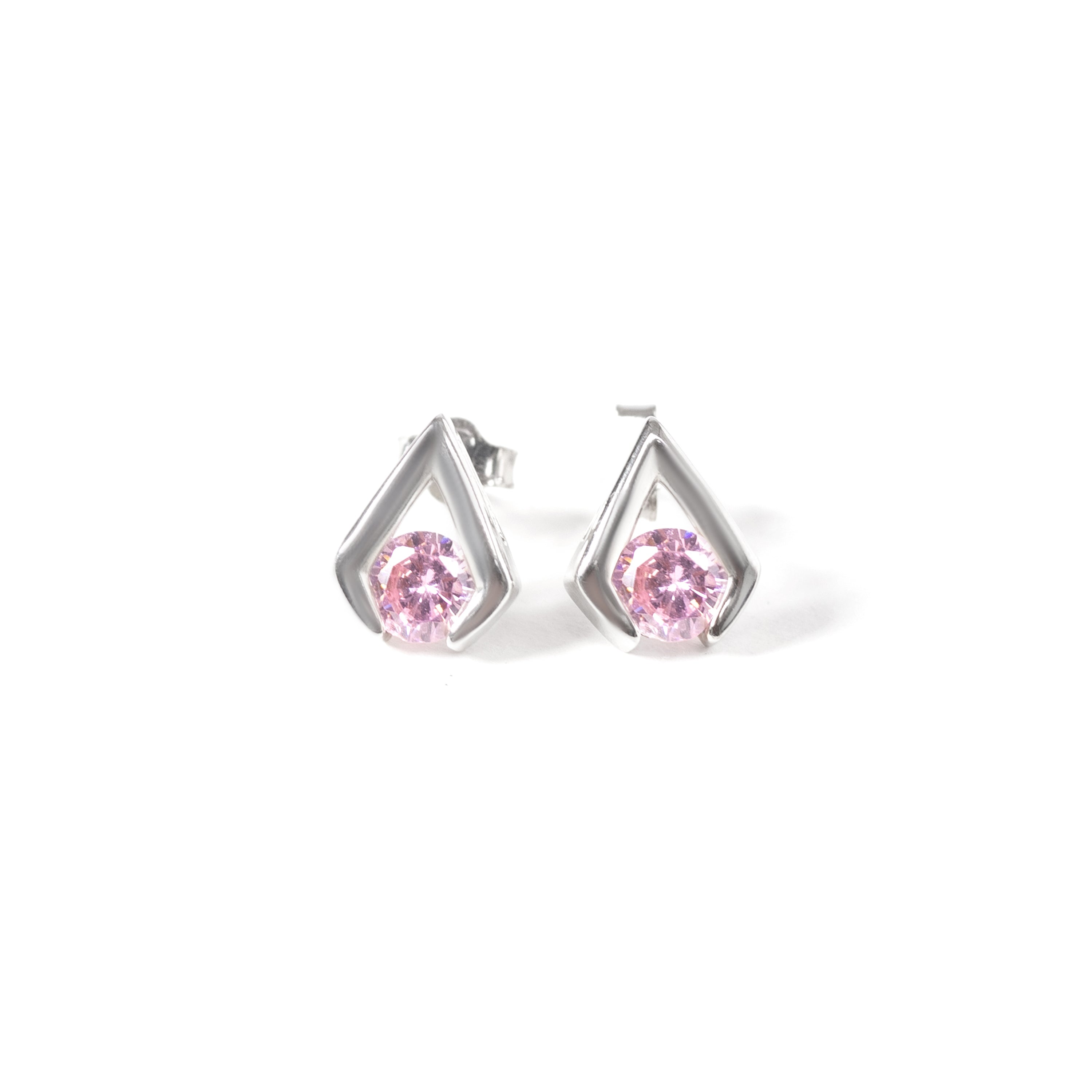 Cool and Classic 92.5 sterling silver stud earrings with colour zirconium