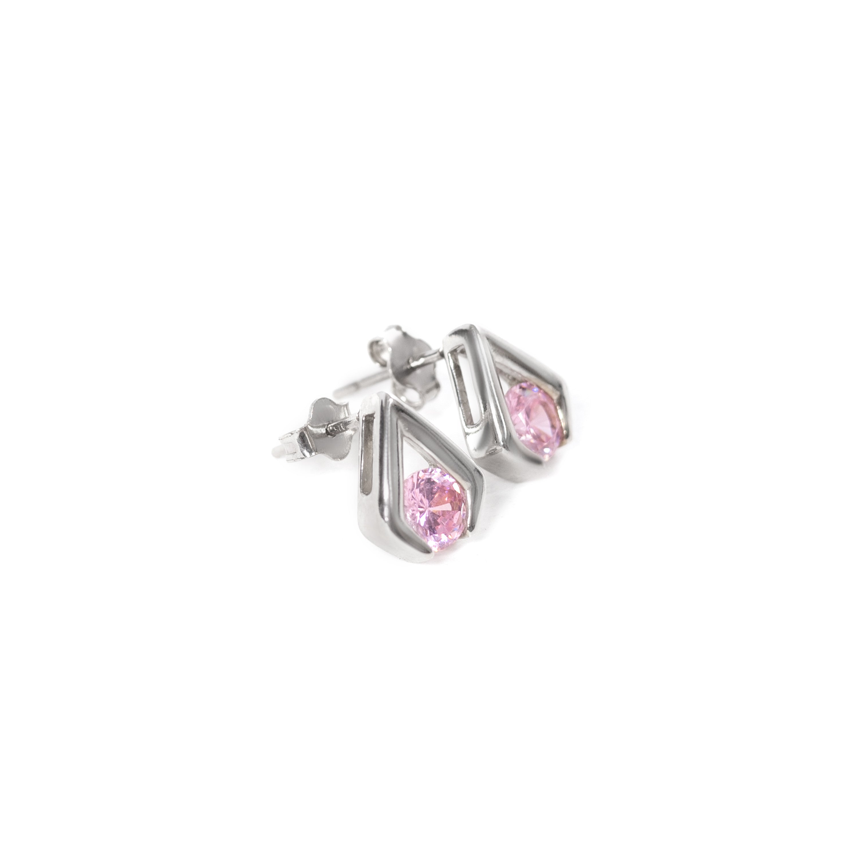 Cool and Classic 92.5 sterling silver stud earrings with colour zirconium