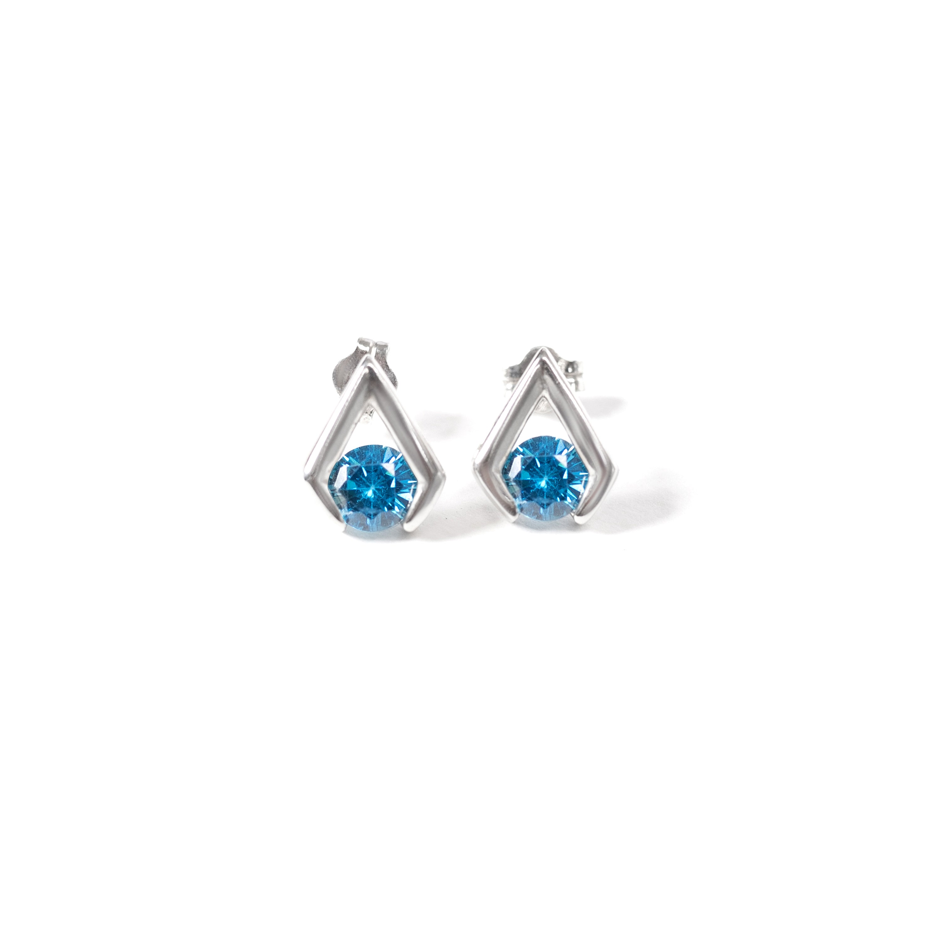 Cool and Classic 92.5 sterling silver stud earrings with colour zirconium