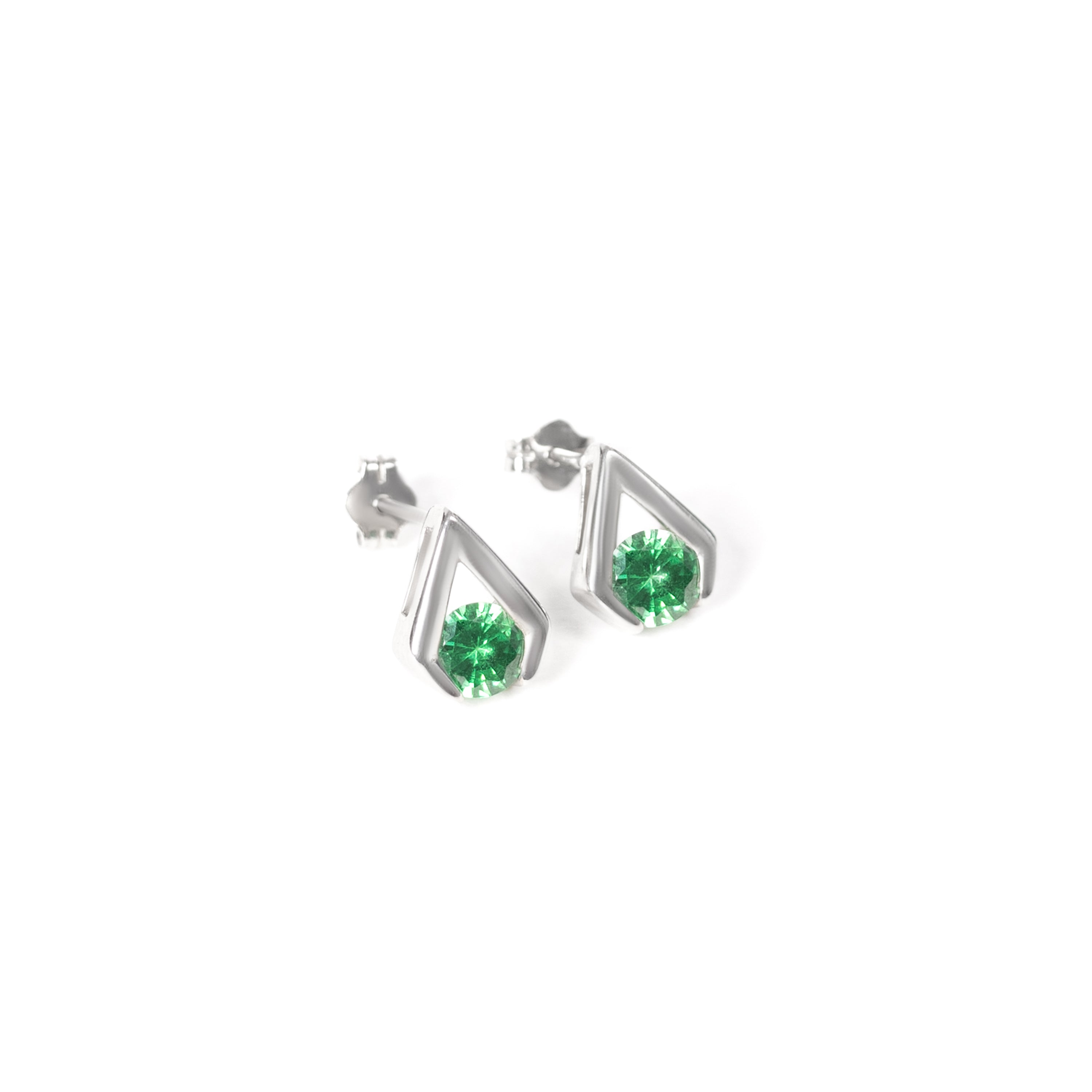 Cool and Classic 92.5 sterling silver stud earrings with colour zirconium