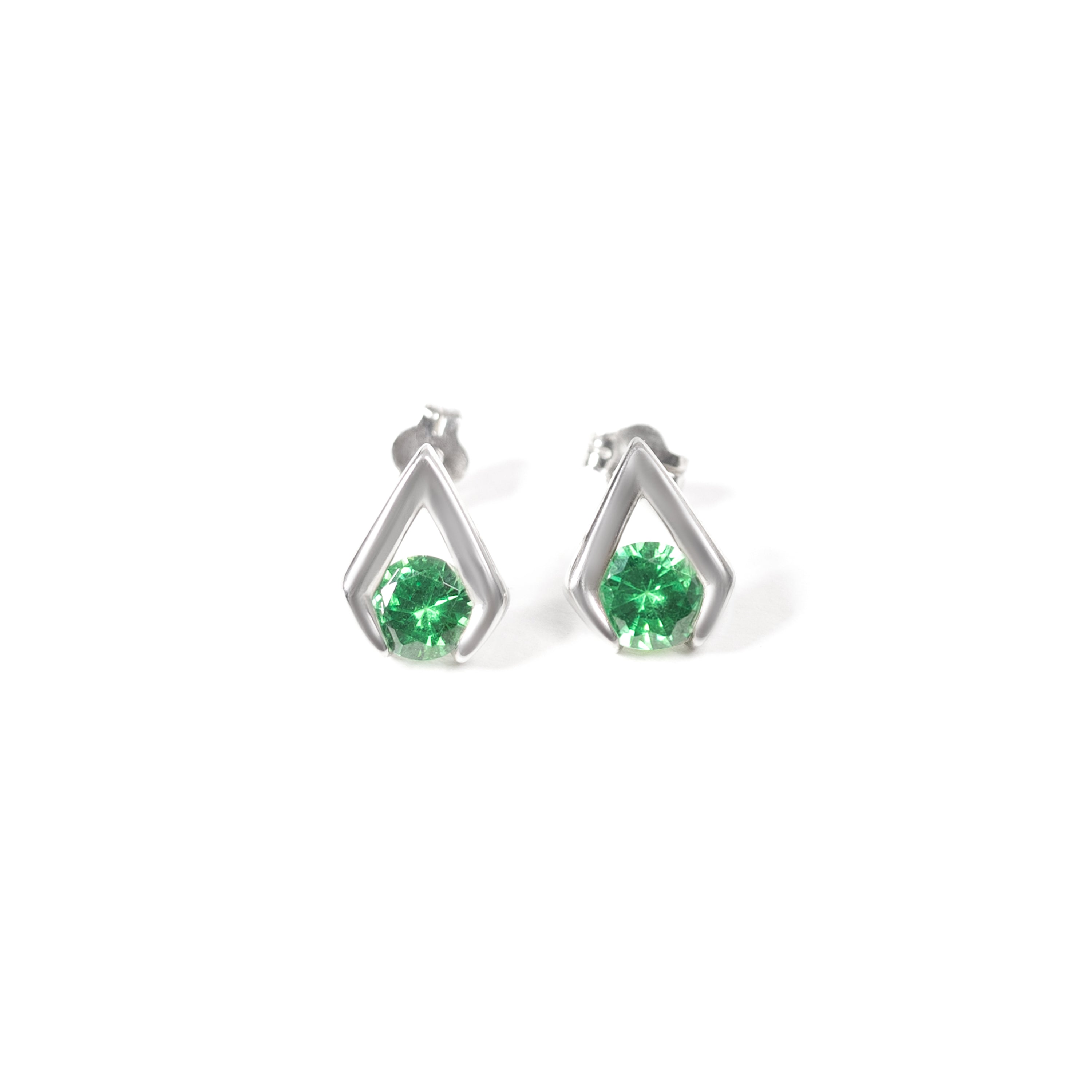 Cool and Classic 92.5 sterling silver stud earrings with colour zirconium