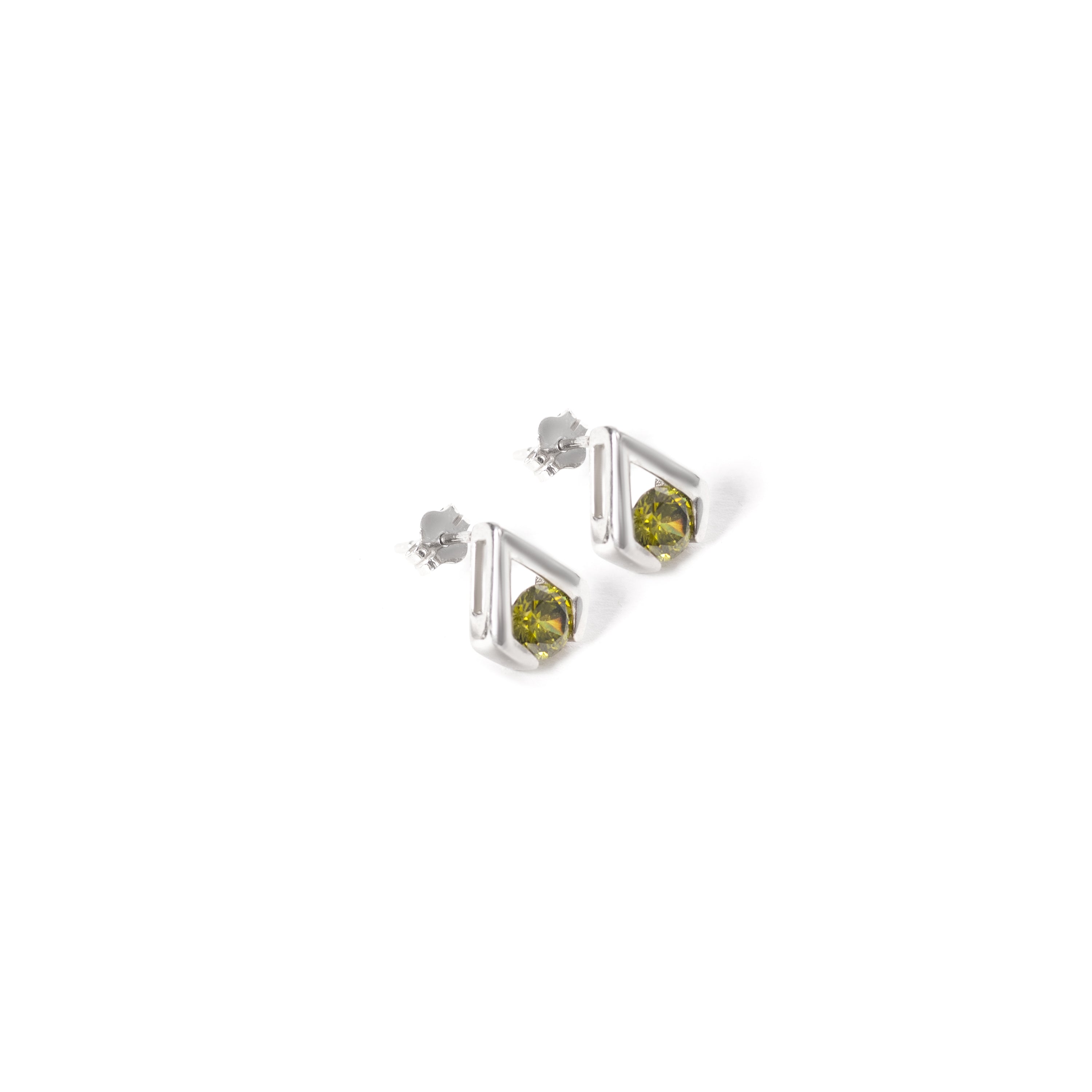 Cool and Classic 92.5 sterling silver stud earrings with colour zirconium