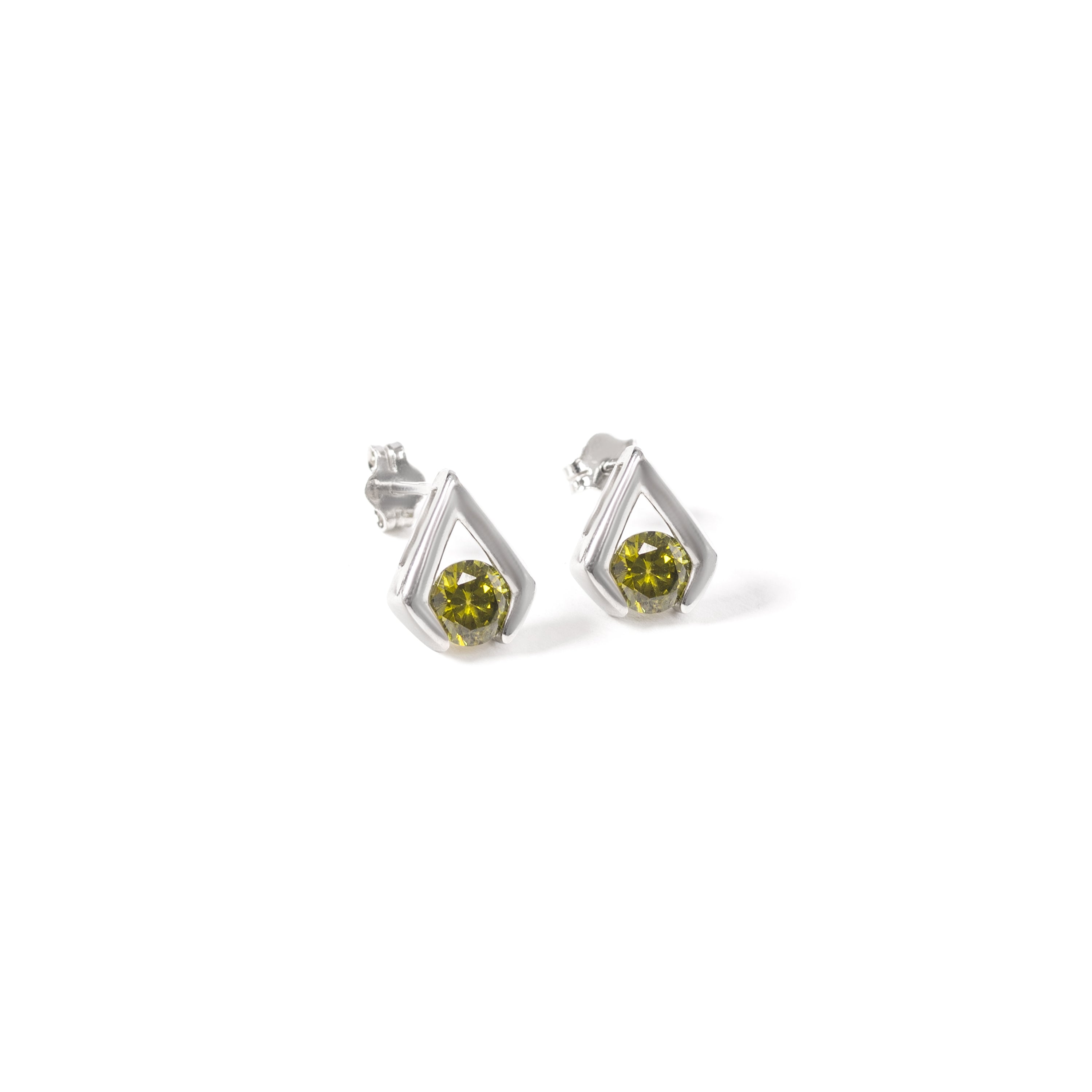 Cool and Classic 92.5 sterling silver stud earrings with colour zirconium