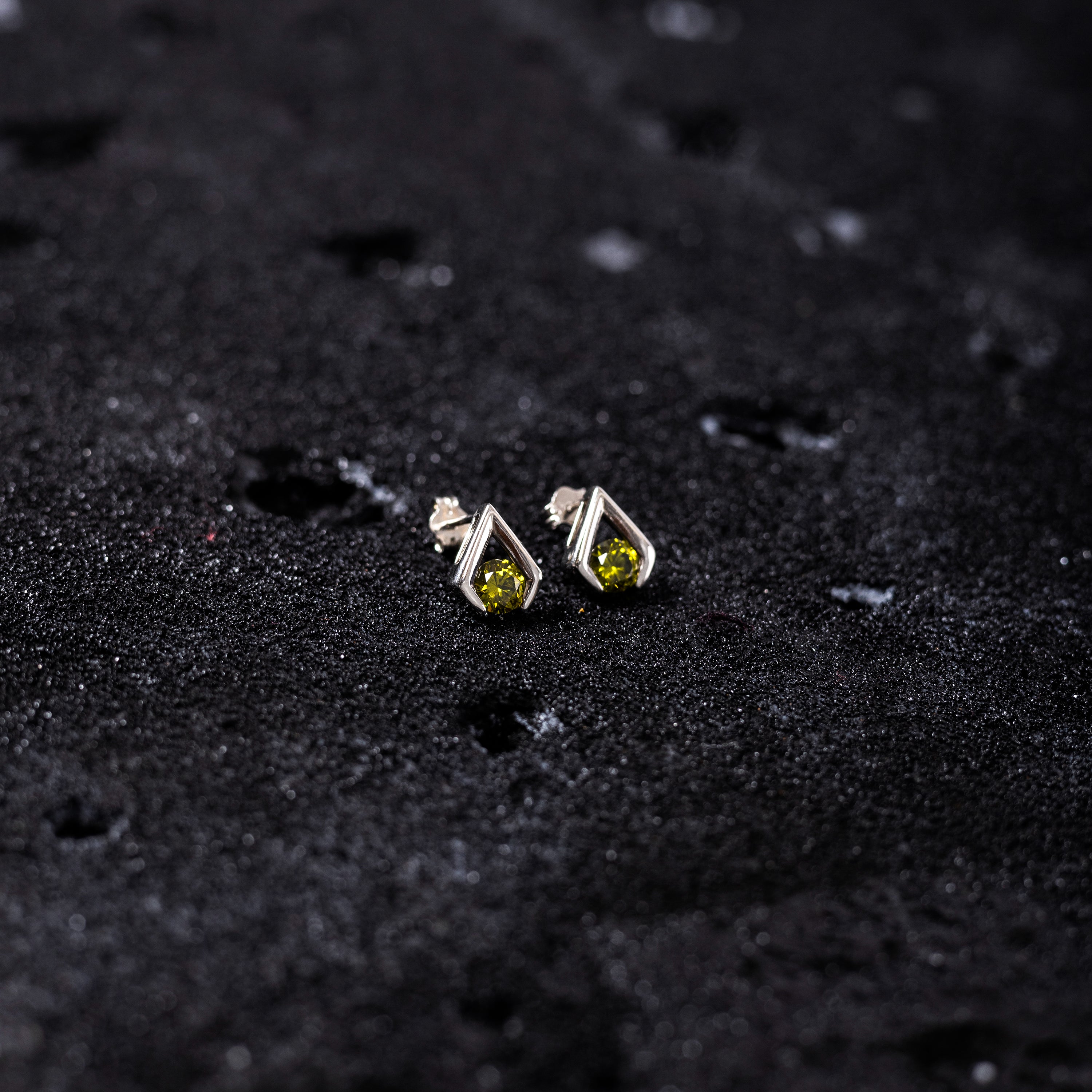 Cool and Classic 92.5 sterling silver stud earrings with colour zirconium