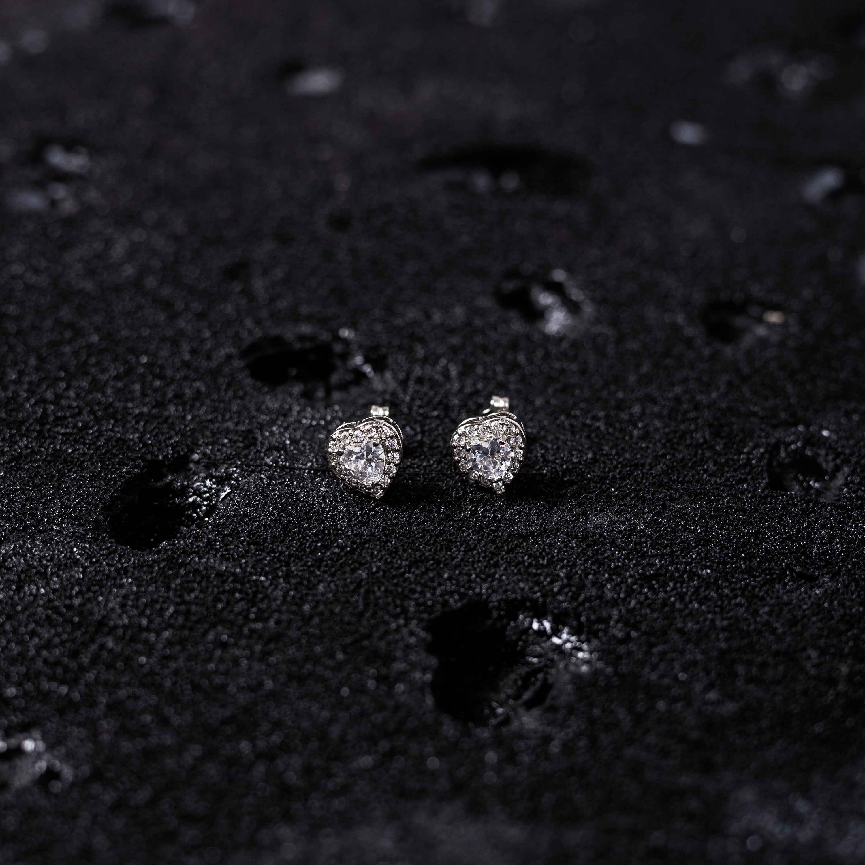 Elegant 92.5 sterling Silver stud earrings with white zorconium