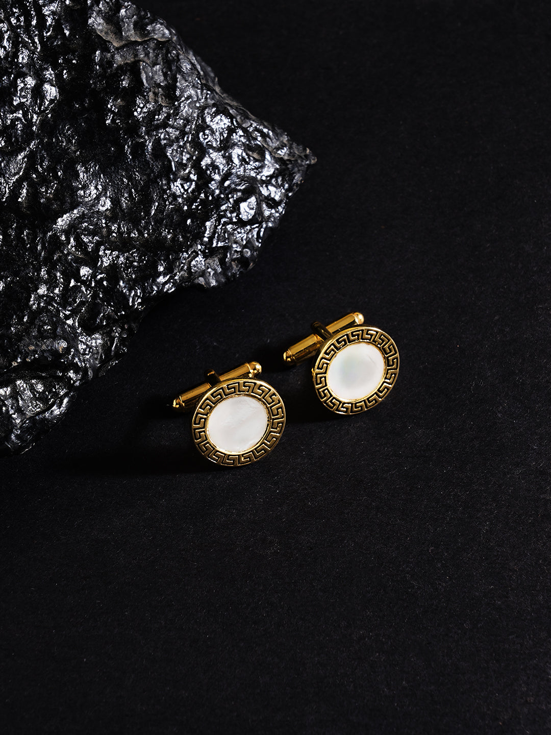 Gold Polish Mother of Pearl Cufflinks