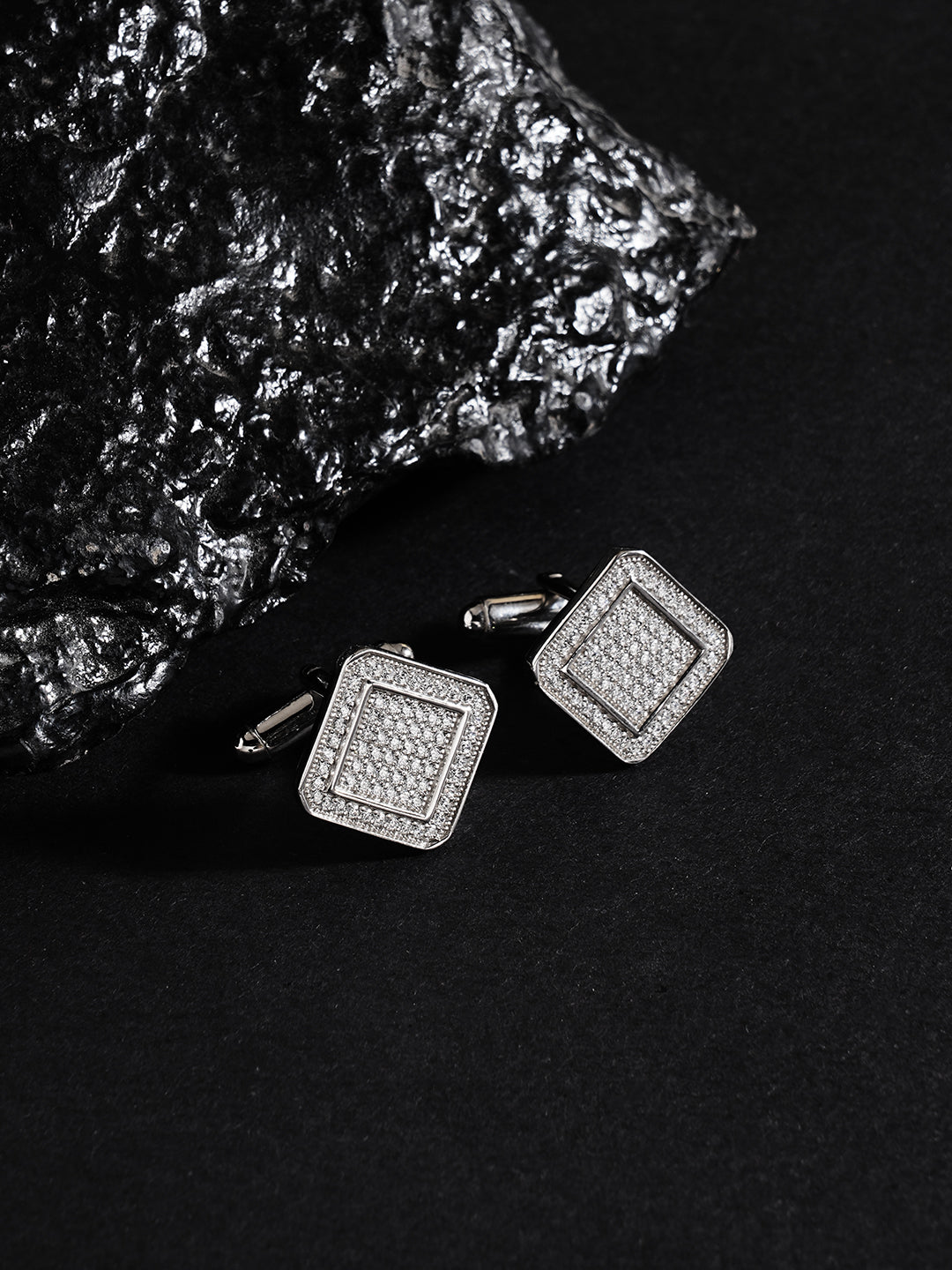 White And Black Diamond Cufflinks