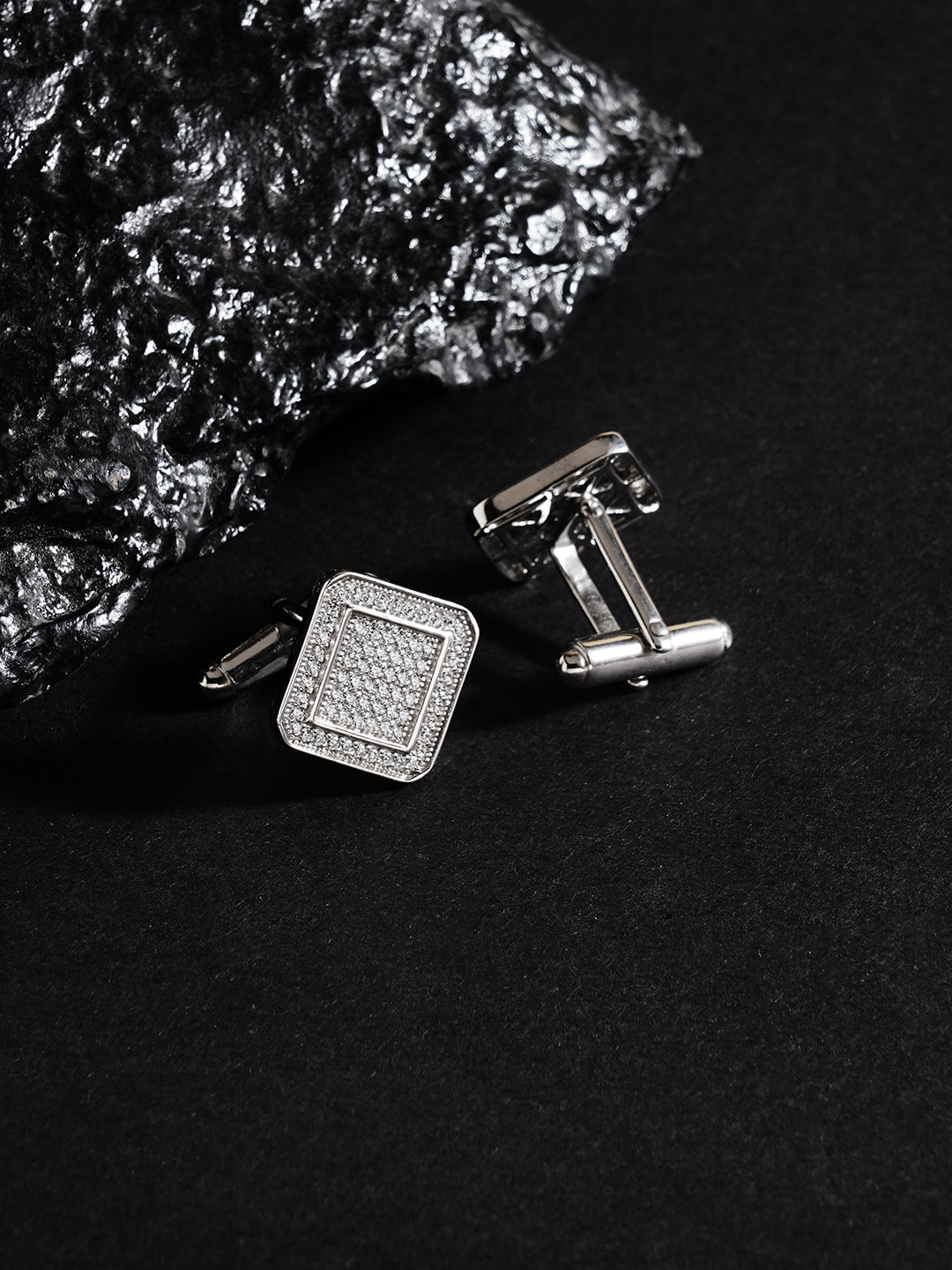 White And Black Diamond Cufflinks