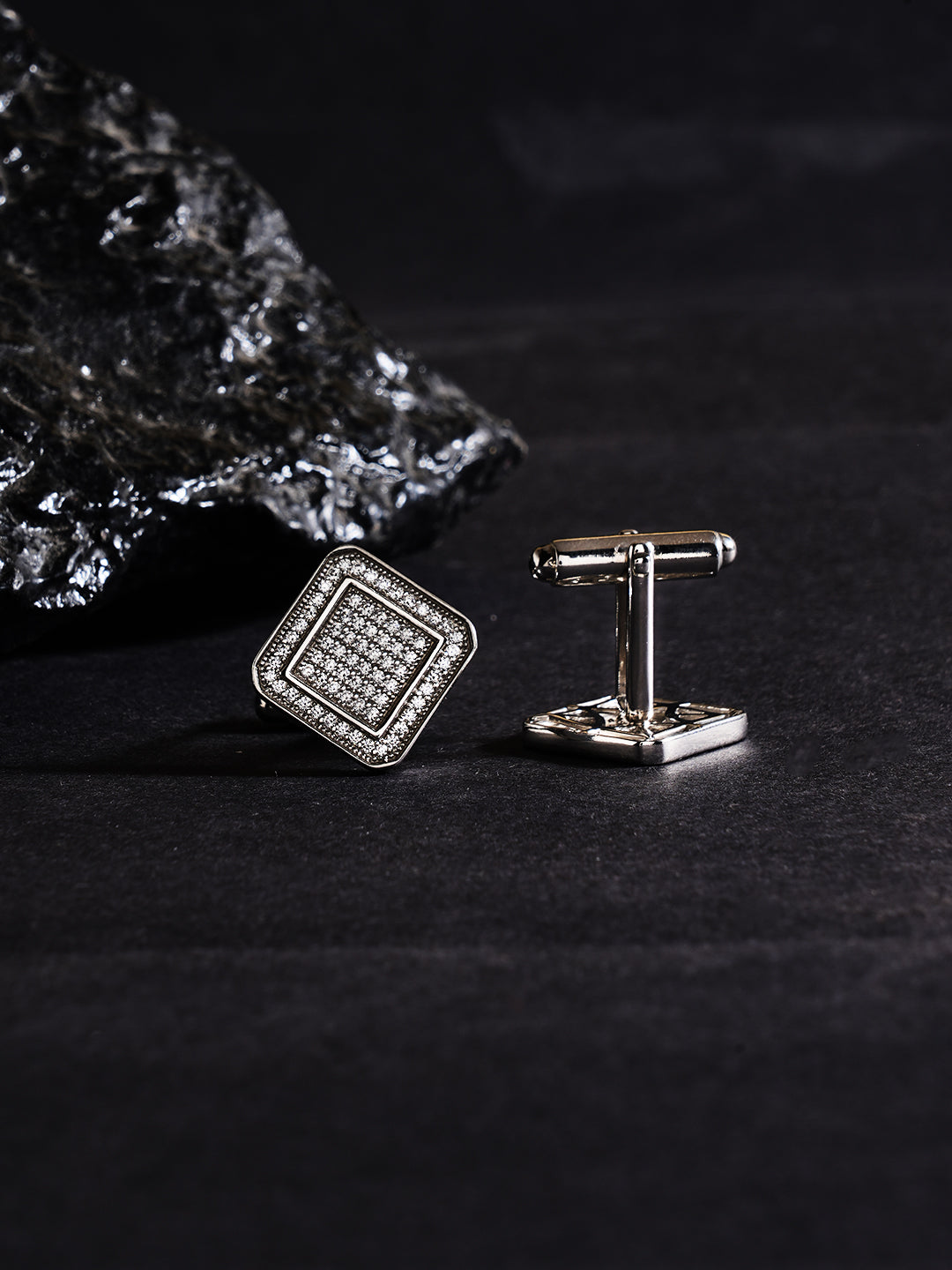 White And Black Diamond Cufflinks