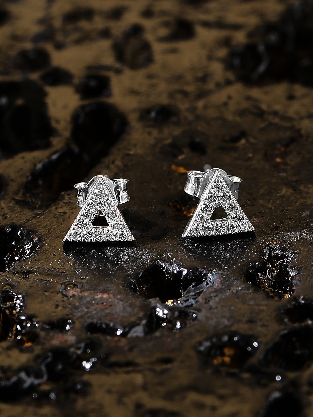 The Silver Triangle stud earrings