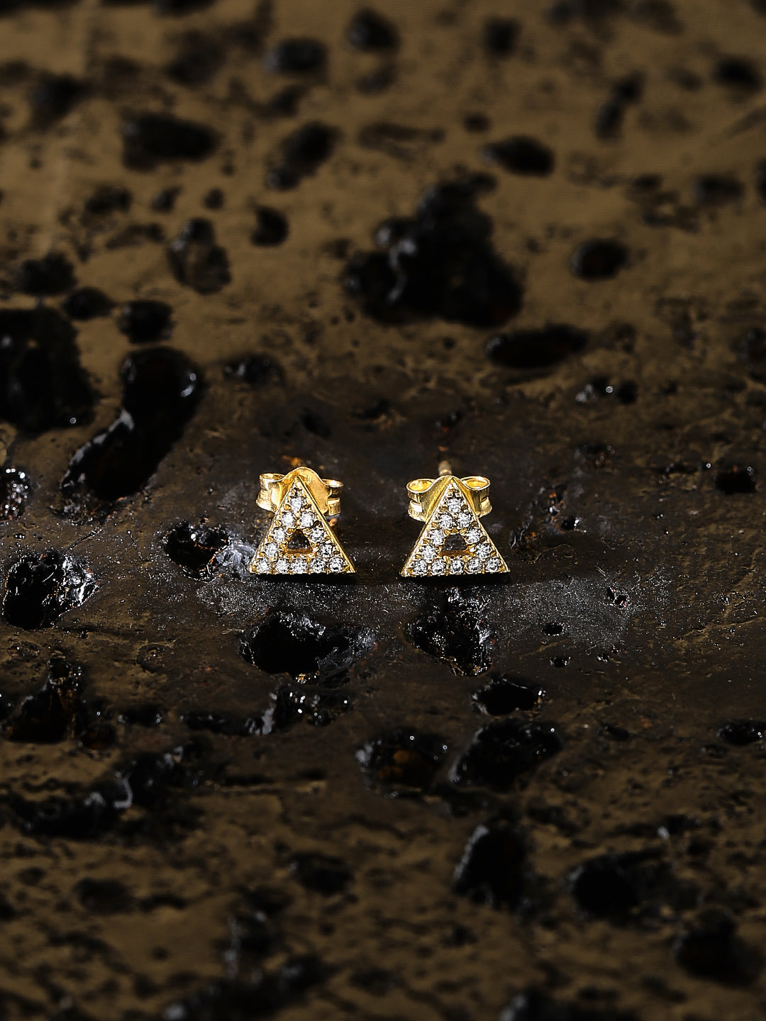 The Golden Triangle stud earrings