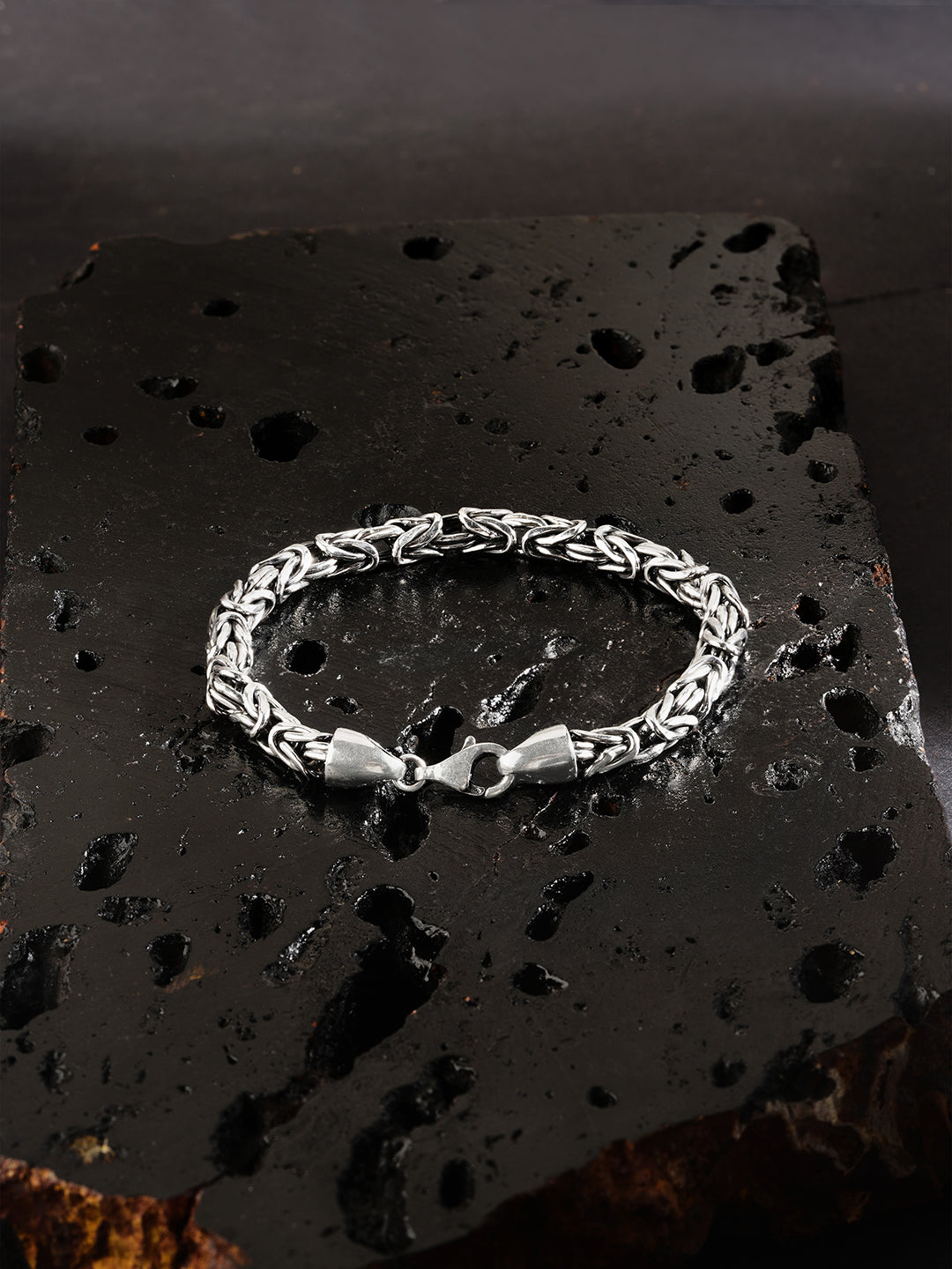 The Curl And Twist Bracelet in oxidised Finish