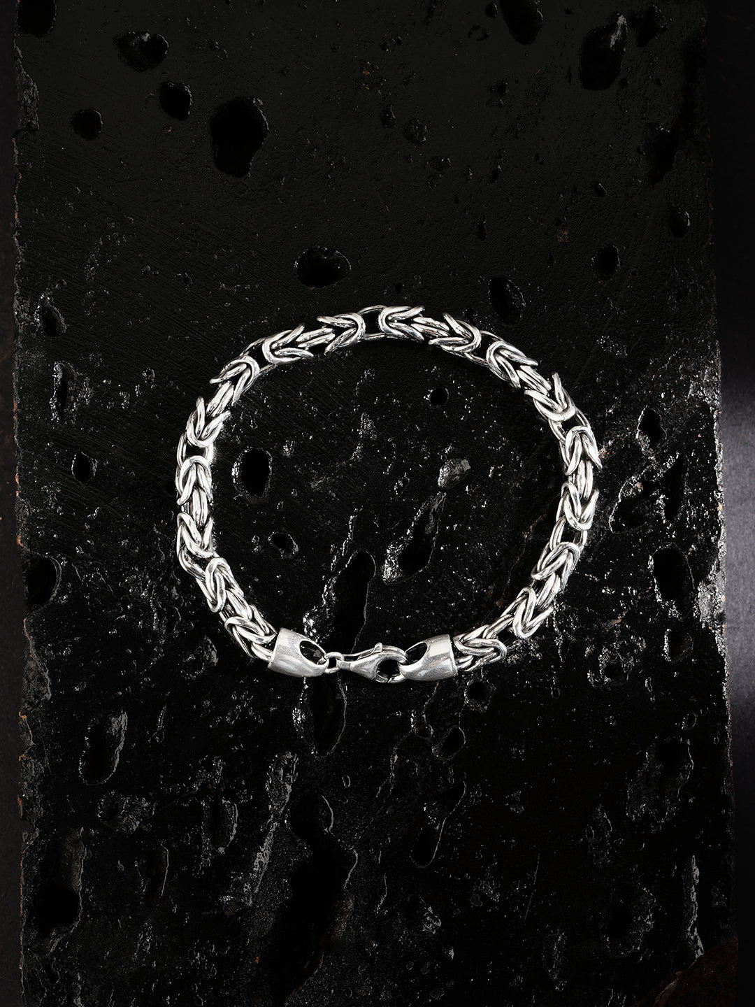 The Curl And Twist Bracelet in oxidised Finish