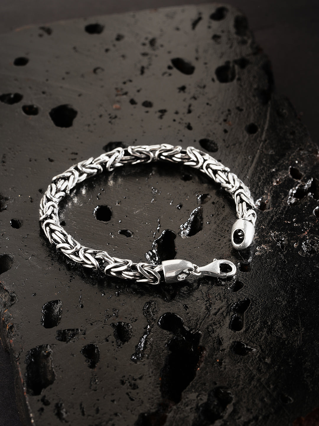 The Curl And Twist Bracelet in oxidised Finish