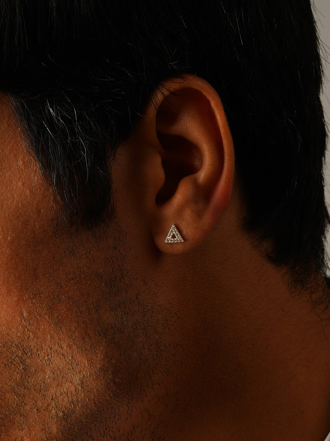 The Silver Triangle stud earrings