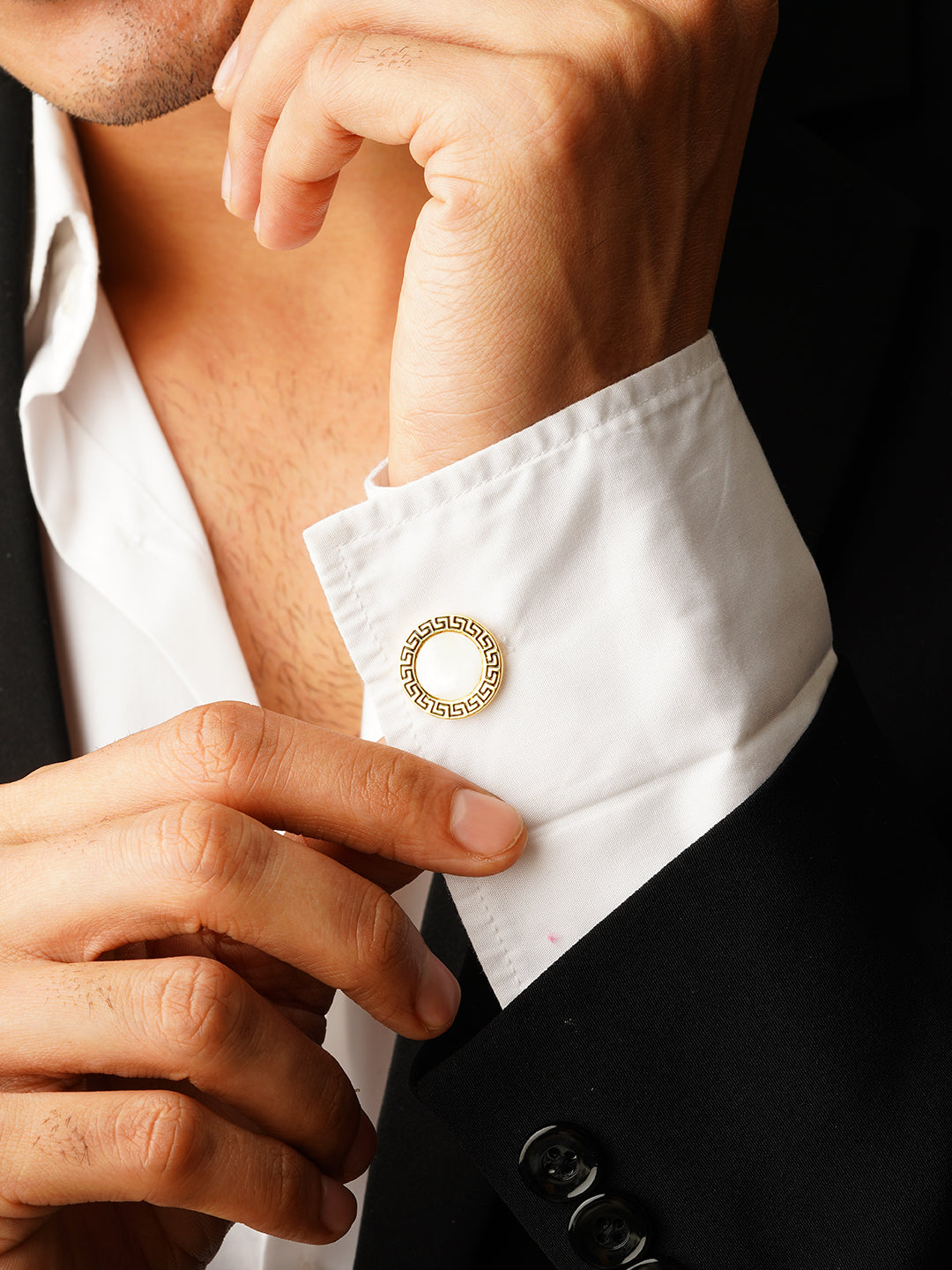 Gold Polish Mother of Pearl Cufflinks