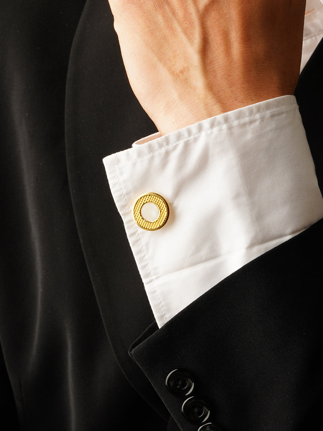 Gold Polish Mother of Pearl Cufflinks