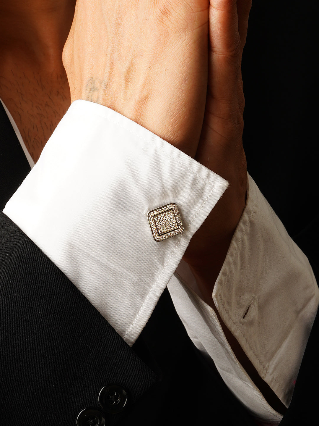 White And Black Diamond Cufflinks