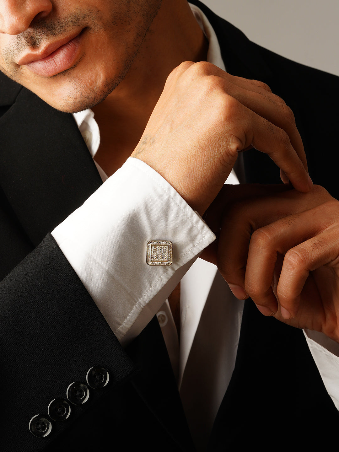 White And Black Diamond Cufflinks